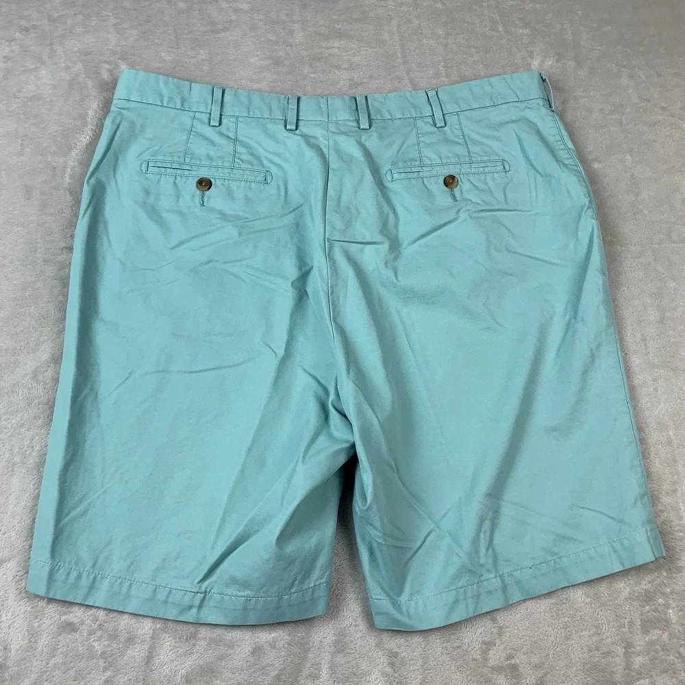 Peter Millar Shorts Mens 40 Green Golf Pima Cotton Flat Front Chino Casual